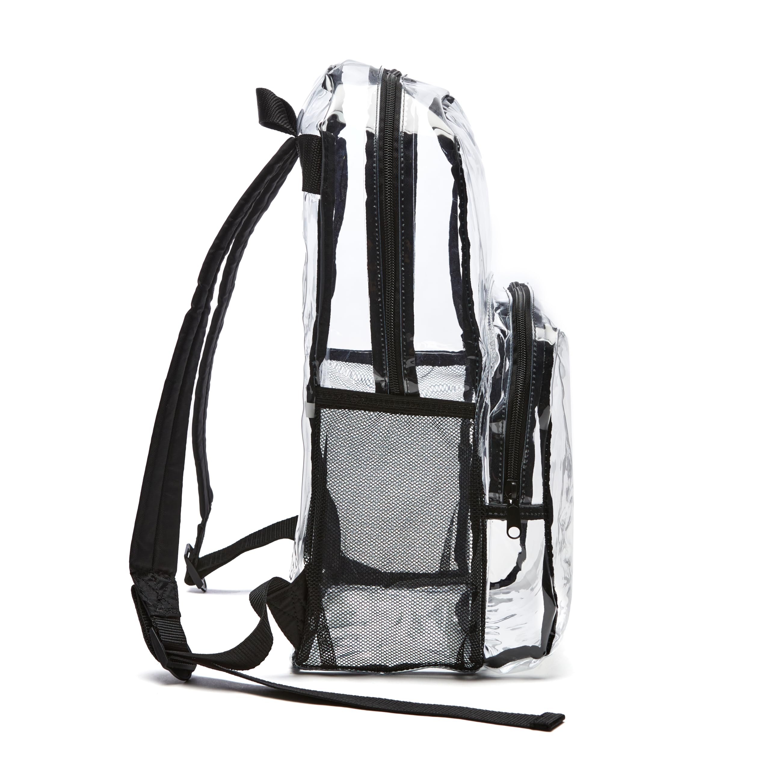 Amazon Basics Clear School Backpack with Water-Resistant PVC Material and Reinforced Shoulder Straps