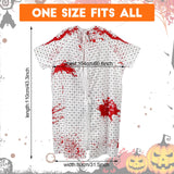 Bloody Hospital Patient Costume – Unisex Gown with Bloodstains & Gauze Bandage Set 🩸🏥