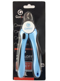Ergonomic Dog & Cat Nail Clippers with Safety Guard & Hidden Nail File – Blue