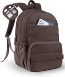 Sage Green Quilted School Backpack with Laptop Sleeve