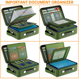 DOCSAFE Fireproof Hard-Shell Document Box with Lock – Portable File Organizer for Home, Office & Travel (Green)
