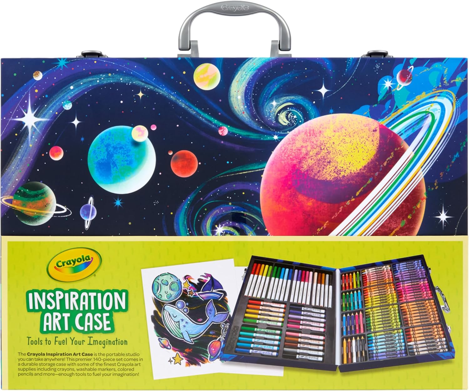 140-Piece Space-Themed Kids Art Case and Coloring Set