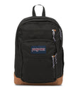 JanSport Cool Backpack with 15” Laptop Sleeve – Large Two-Compartment Backpack with Leather Base (Black)