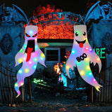 2-Pack Light-Up Hanging Ghosts – Large Outdoor Halloween Decorations with LED Lights (47 Inches, 1A-2Pack)