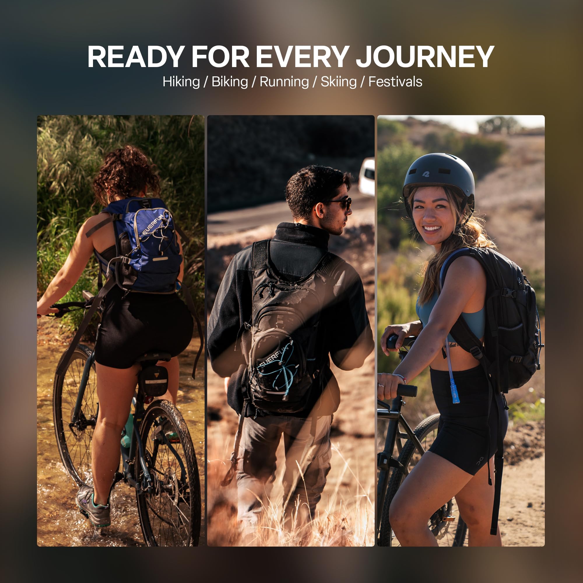 EVERFUN 18L Insulated Hydration Backpack with 2L Water Bladder & Rain Cover – Lightweight Hydro Pack for Hiking & Cycling – Cobalt Blue