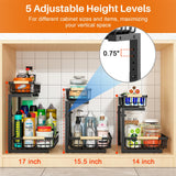 Adjustable L-Shaped Under Sink Organizer – 2-Tier Smooth Sliding Storage System