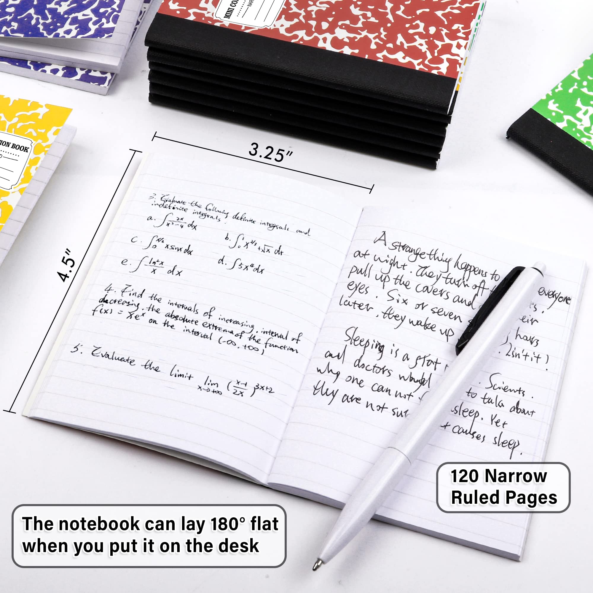 Feela Mini Composition Notebooks – 70 Pack Pocket Size Lined Journals in 5 Solid Colors (4.5” x 3.25”)