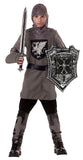 Kids Gray Medieval Knight Costume – Tunic, Hood, Gauntlets & Belt by California Costumes ⚔️👑