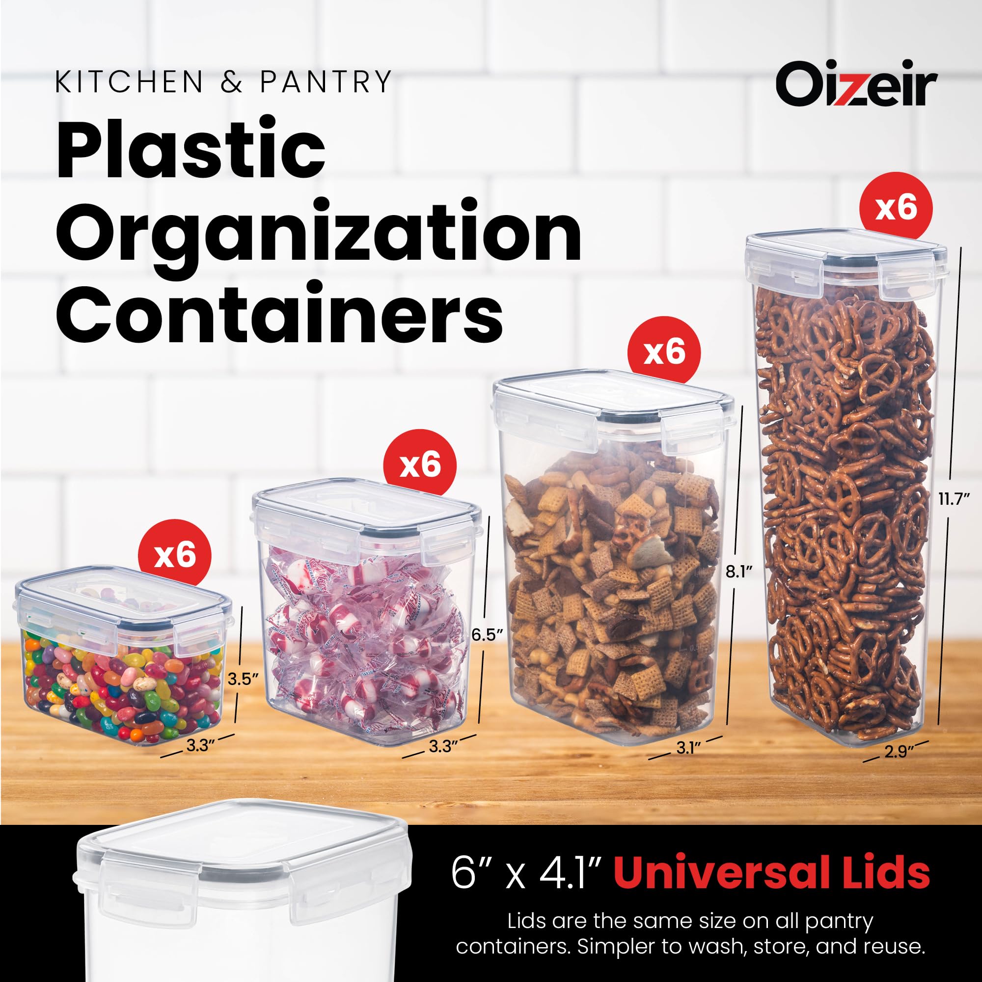 Airtight Food Storage Containers – 24 Pack Clear Pantry Canisters with Locking Lids & Labels