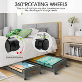 Under Bed Storage Organizer with Wheels – Heavy-Duty Rolling Storage Bin (Grey)