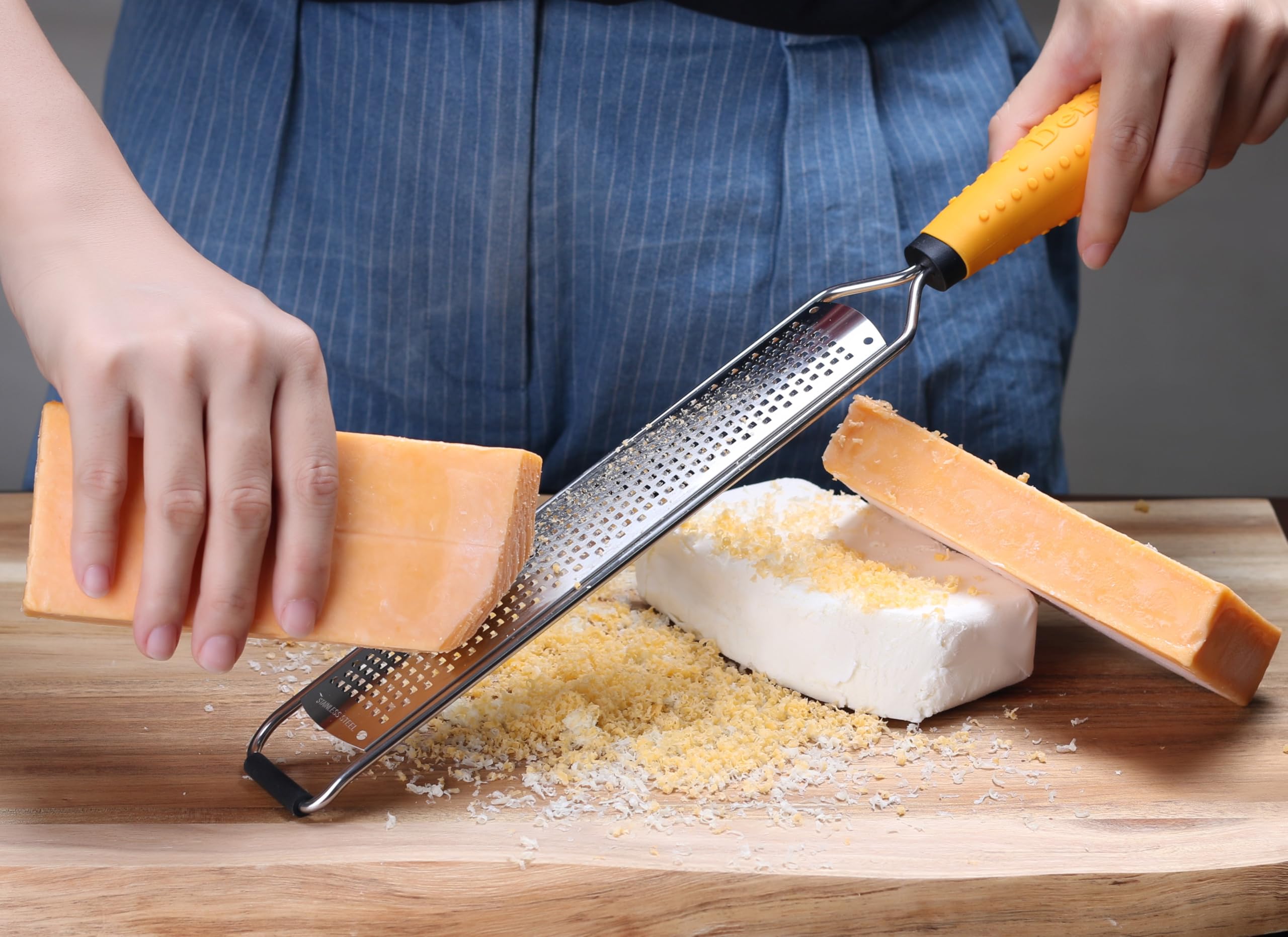 Heavy-Duty Stainless Steel Zester & Cheese Grater – Multi-Use Kitchen Handheld Shredder