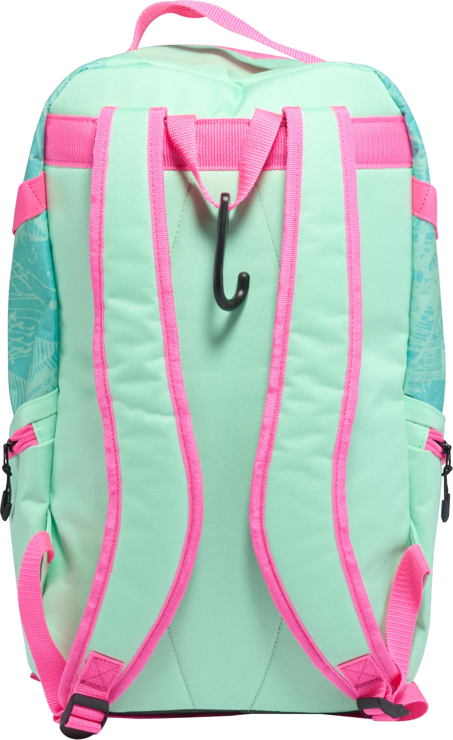Rawlings Gamer Series Athletic Backpack – Dual Bat Sleeves, Ventilated Shoe Pocket & Pro Game-Day Design (Mint/Pink)