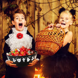 6PCS Halloween Cat-Shaped Candy Bowls – Black Ghost Theme Plastic Snack Holders for Parties & Trick-or-Treat 🎃🐈‍⬛