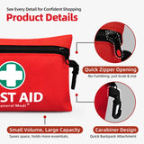 Mini First Aid Kit (110 Pieces) – Compact Emergency Medical Kit for Travel, Home & Outdoor Use (Red)