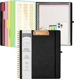 Purple Foldable Clipboard Folio with 10 Storage Pockets