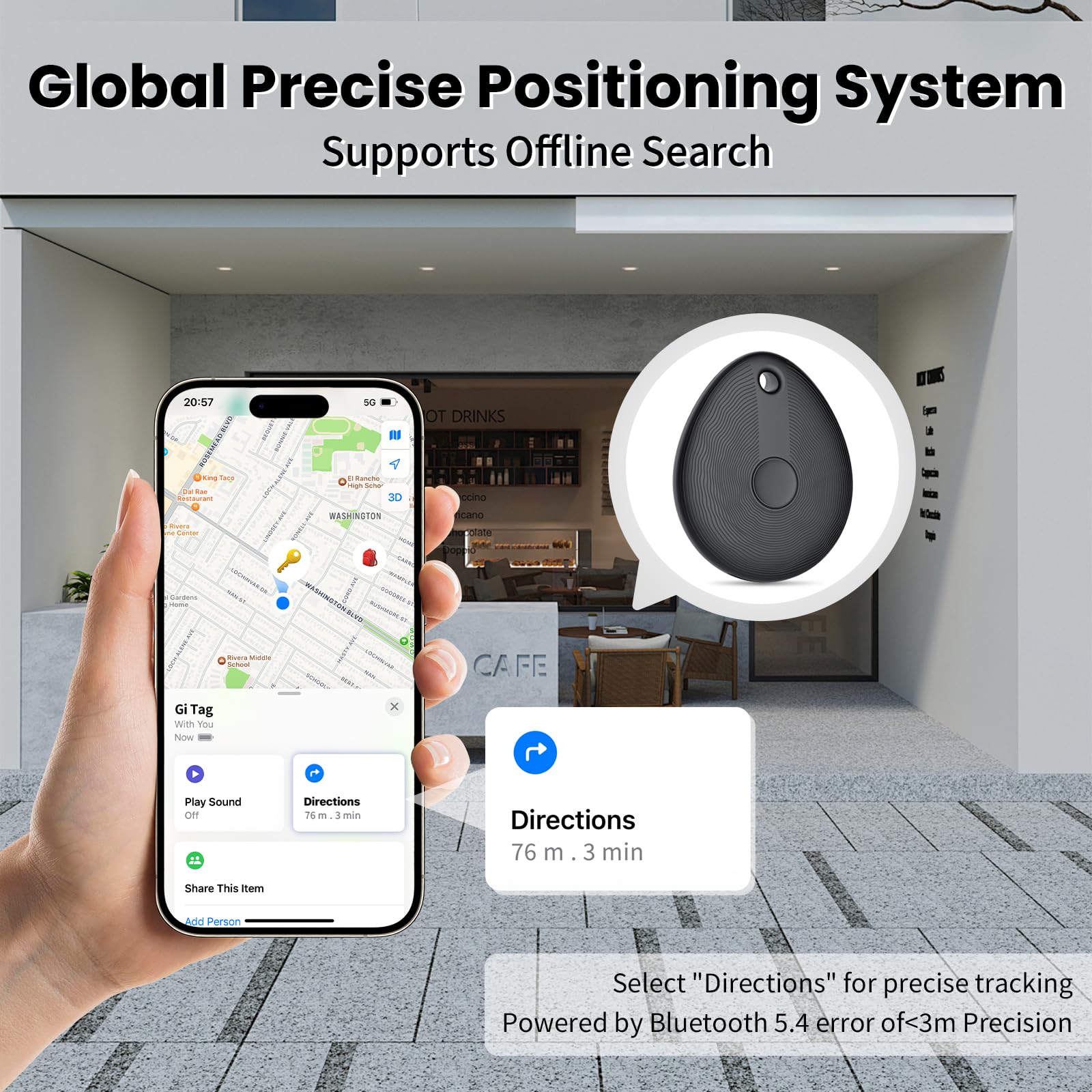 MFi Certified Apple Find My Bluetooth Tracker Tag 4 Pack, Ultra-Light Smart Item Locator with 90dB Alert and 1-Year Battery