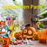 24PCS Halloween Curly Straws – Reusable Multicolor Party Straws with Bats, Ghosts, Cats, Pumpkin, Witch & Spider Patterns