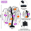 Light-Up Halloween Tree – 24 LED Black Willow Tree with Pumpkin, Bat & Ghost Ornaments (USB & Battery Powered)