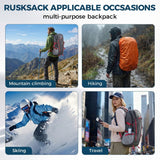 BSEASH 45L Waterproof Hiking Backpack – Lightweight Outdoor Travel Daypack with Rain Cover for Camping & Trekking (Black)