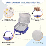 Kids 5-Compartment Bento Lunch Set with 8 oz Food Jar, 17 oz Insulated Bottle and Lunch Bag