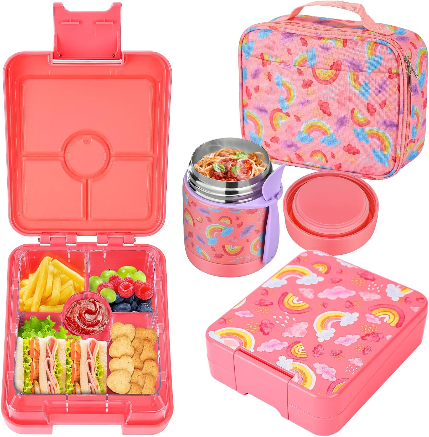 Pink Horse Bento Set with 10 oz Insulated Food Jar