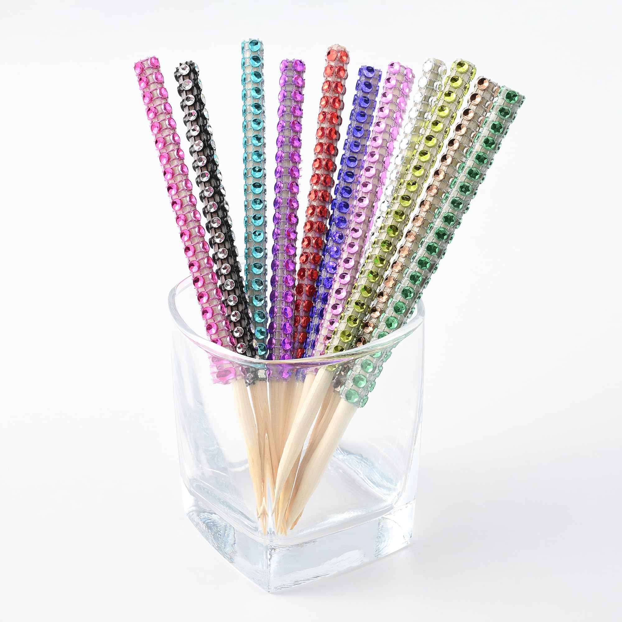 Luxury Candy Apple Stick Kit – 24 Rhinestone Sticks, 24 Bags, Silver Ribbon & Scissors – Black + Silver Caramel Apple Decorating Set