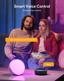 Hifree Smart Bedside Lamp with Alexa & Google Voice Control – RGB Night Light with App & Timer (White)