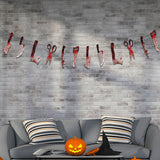 Halloween Bloody Banner – 12 Piece Red & White Hanging Garland for Indoor & Outdoor Party Decorations (39.4ft Total Length)