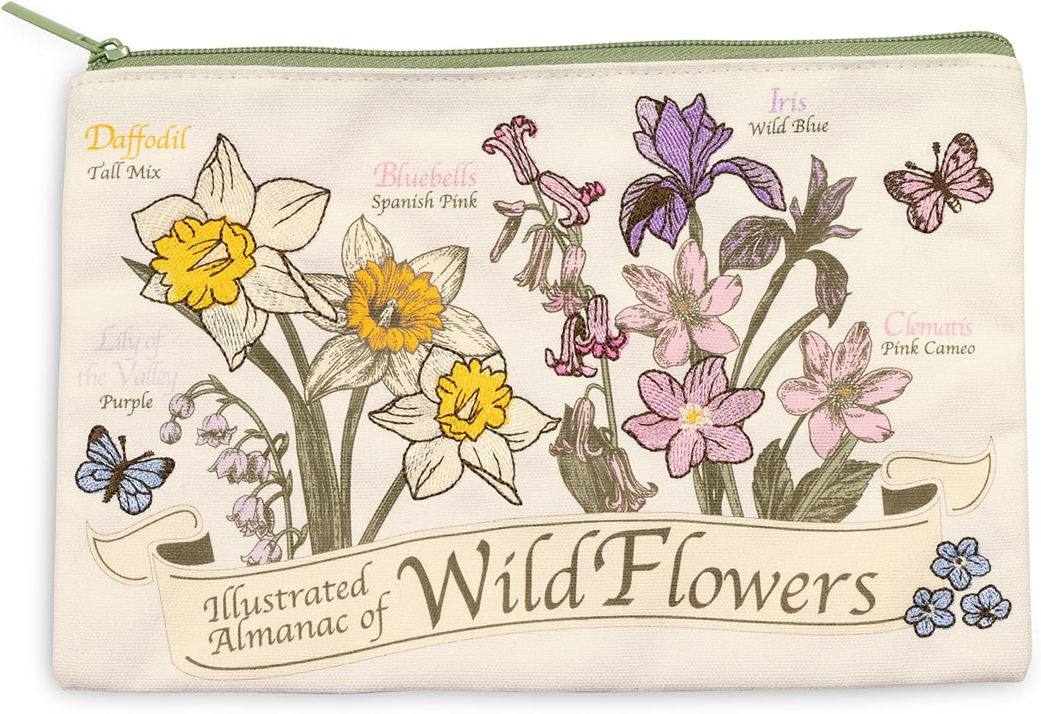 Wildflower Canvas Pencil Pouch with Zipper