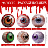 Halloween Eyeball Plates Set – 96 Pcs Disposable Dinner & Dessert Plates with Scary Eyes Design for Spooky Parties