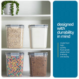 Large Airtight Rice Storage Containers Set – 4 Square 5.3L Pantry Canisters with Measuring Scoops & Labels