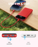 10000mAh Slim Power Bank with Built-in Cables – Portable Charger for iPhone, Samsung, Android & Tablets (Charge Up to 6 Devices)