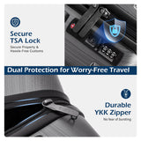 Coolife 20-Inch Lightweight Carry-On Suitcase with TSA Lock & Spinner Wheels – Charcoal