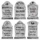 6PCS Stone Grey Halloween Tombstones Yard Signs – Realistic Graveyard Headstones with Stakes for Outdoor Cemetery Decorations