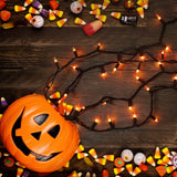 100-Count Candy Corn Halloween String Lights – Orange & Yellow Incandescent Bulbs (Indoor/Outdoor, UL Certified, Connectable)
