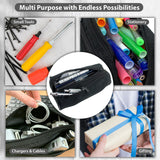 Black Large-Capacity Double-Zip Pencil Case