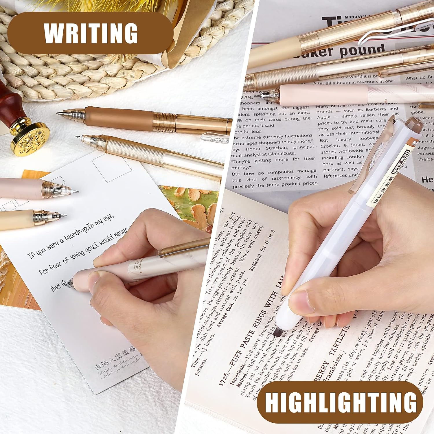 12-Piece Neutral Gel Pen Set with 0.5 mm Fine Tips