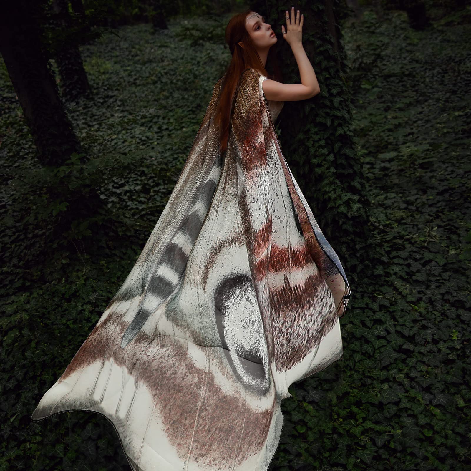 Butterfly Wings & Moth Antenna Costume Set for Women – Chiffon Cape with Headband (Halloween & Cosplay Accessory)