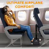 Memory Foam Airplane Foot Rest Hammock – Adjustable Travel Foot Sling with Carry Case for Long Flights & Travel Comfort (Black)