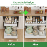 Paketa Expandable Pull-Out Cabinet Organizer – 4 Pack Adjustable Slide-Out Drawers (White)