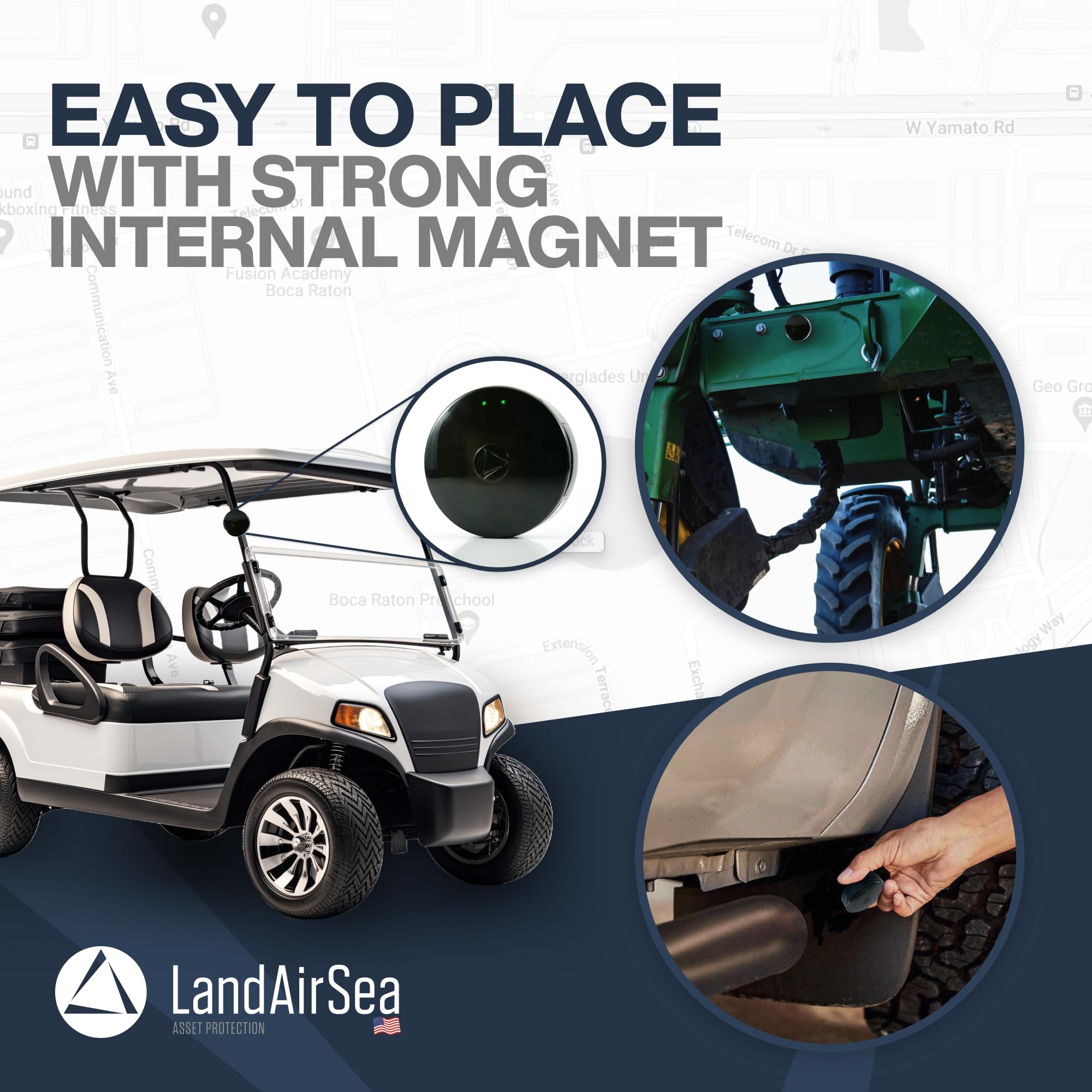 LandAirSea 54 GPS Tracker with Magnet, Real-Time Vehicle Tracking, Global Coverage, Geofencing Alerts, SilverCloud App Compatible, Waterproof
