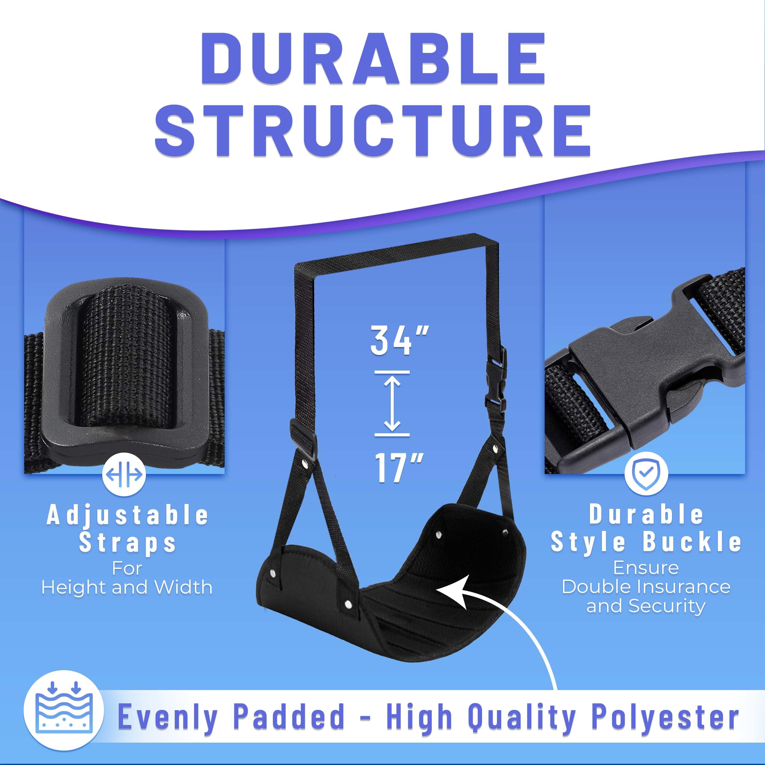 Airplane Footrest Hammock – Adjustable Travel Foot Sling for Flights, Trains & Long Trips