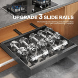 Extra-Wide Expandable Pull-Out Cabinet Organizer – 21” Deep 3-Rail Slide-Out Drawer (Black, 2-Pack)
