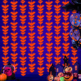 Halloween Glow in the Dark Bat Foil Fringe Curtains – 2 Pack Fluorescent Orange Tinsel Backdrop for Neon Party & Photo Booth (3.3x6.6ft)