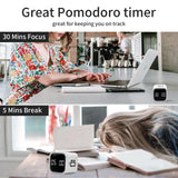 Productivity Timer Cube with Flip Control, Custom Countdown & Count-Up, Silent Vibration Desk Timer for Work, Study & Kitchen – White