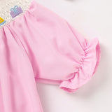 Infant Girls Birthday Bubble Romper 🎂 Cartoon Embroidery Princess Party Outfit 👶