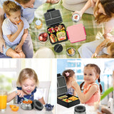 Black 4-Compartment Bento Set with 8 oz Food Jar