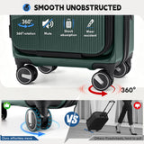 Rainsmore 20” Expandable Hardside Carry-On Luggage with Front Laptop Compartment, TSA Lock & Spinner Wheels (Green)