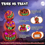 Trick or Treat Pumpkin Lantern – Color-Changing LED Jack-O’-Lantern Stack Light, Battery Operated Halloween Decoration (Resin Design)