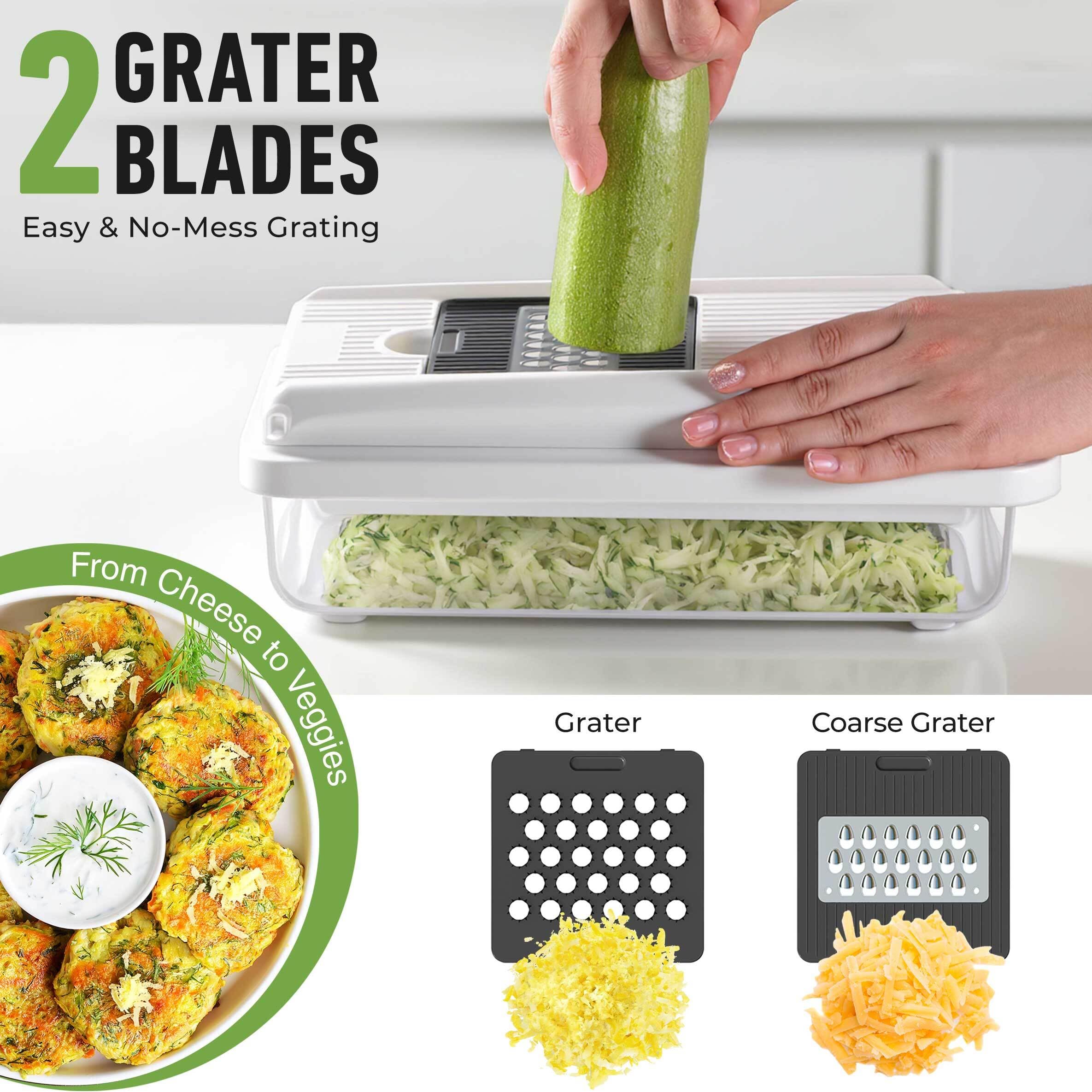 Multi-Function Vegetable Chopper & Mandoline Slicer Set with Interchangeable Blades